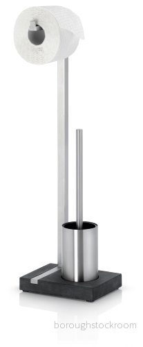 blomus MENOTO stativ toalettuppsättning av matt rostfritt stål, fristående toalettbas, platsbesparande konstruktion, exklusivt utseende, badrumstillbehör (H/B/D: 63,5 x 15 20 cm, 4008832686870