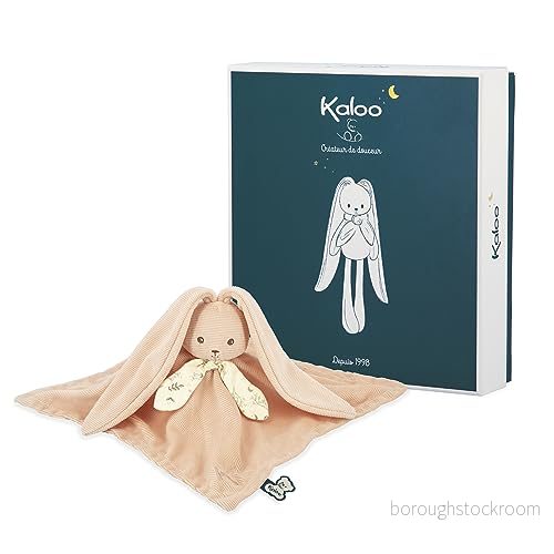 KALOO Lapinoo persikofärgad kanin gosig handduk mjuk leksak baby kvadratisk 30 x cm två material viskos och snöre mycket presentförpackning från födseln, K218017 3666502180175
