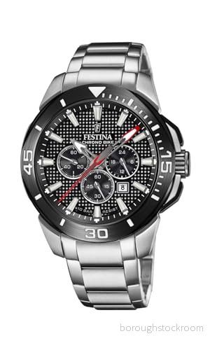 Festina Analog kvartsklocka för män med Armband i rostfritt stål F20641/4, Silver svart, En storlek, 8430622795428