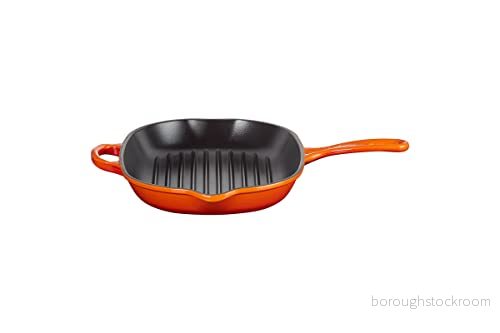 Le Creuset Signature oval grillpanna i emaljerat gjutjärn med hjälphandtag och två hällande läppar, för alla typer av hällar ugnar, 32 cm Volcanic 24147263951