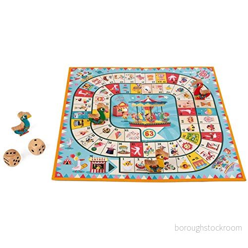 Janod Carrousel Game of the Goose Family Wooden Figurines For children from Age 4, J02743 3700217327439
