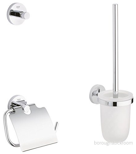 GROHE Essentials tillbehör bad (WC set 3 i 1, material: Glas/metall) krom, 40407001 4005176328350