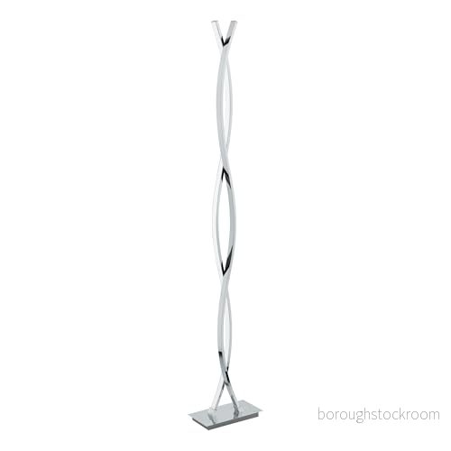 EGLO LED-golvlampa Lasana 2, tvåflammig golvlampa, stående lampa i aluminium, stål och plast, färg: krom vit, inklusive fotströmbrytare 9002759961060
