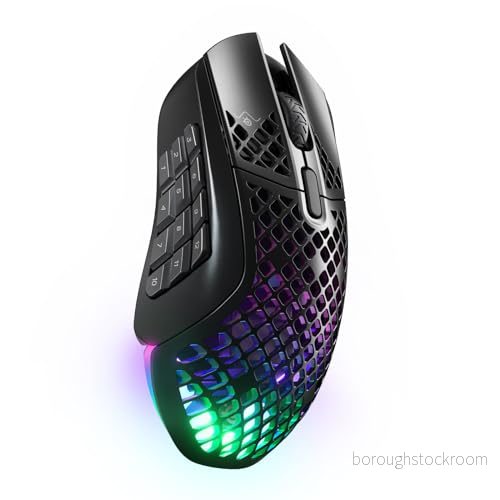 SteelSeries Aerox 9 Wireless Hålig RBG gamingmus Ultralätt vattentät design 18 knappar Bluetooth/2,4 GHz 18K DPI TrueMove Air optisk sensor 5707119046435
