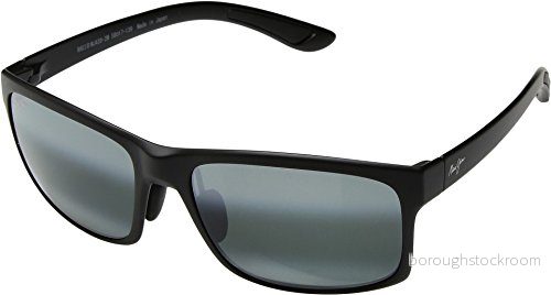 Maui Jim Pokowai Arch W/patenterade polariserade plus2 linser rektangulära solglasögon, Svart matt/neutral grå, Medium 603429050474