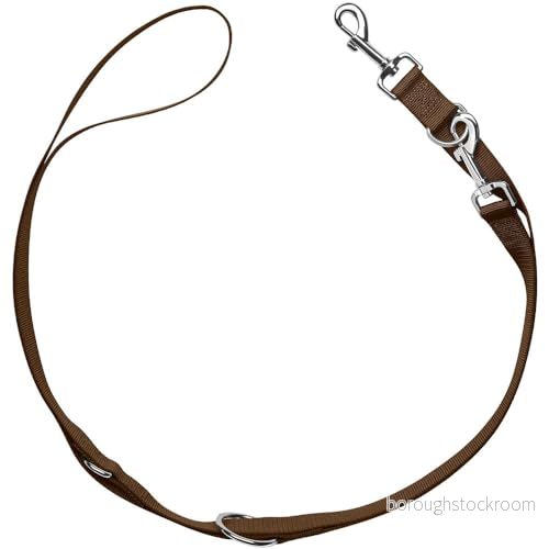 HUNTER justerbart hundkoppel London, 3-positioners nylonkoppel, slitstark polyester, lätt och formstabil färg: Brun, storlek: 10/200 4016739692016
