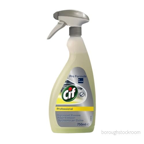 Cif Professional fettlösare, klar att använda, parfymfri, aluminiumkompatibel, lämplig för livsmedelsområden, 0,75 liter sprayflaskor 7615400106752