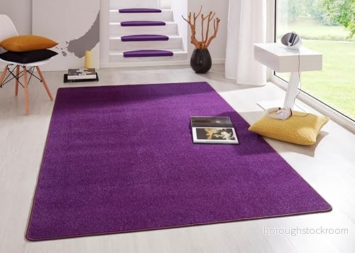 Hanse Home Inomhatta Fancy vardagsrumsmatta enfärgad modern velourmatta för matsal, vardagsrum, barnrum, hall, sovrum, kök lila, 200 x 280 cm 4260525250151