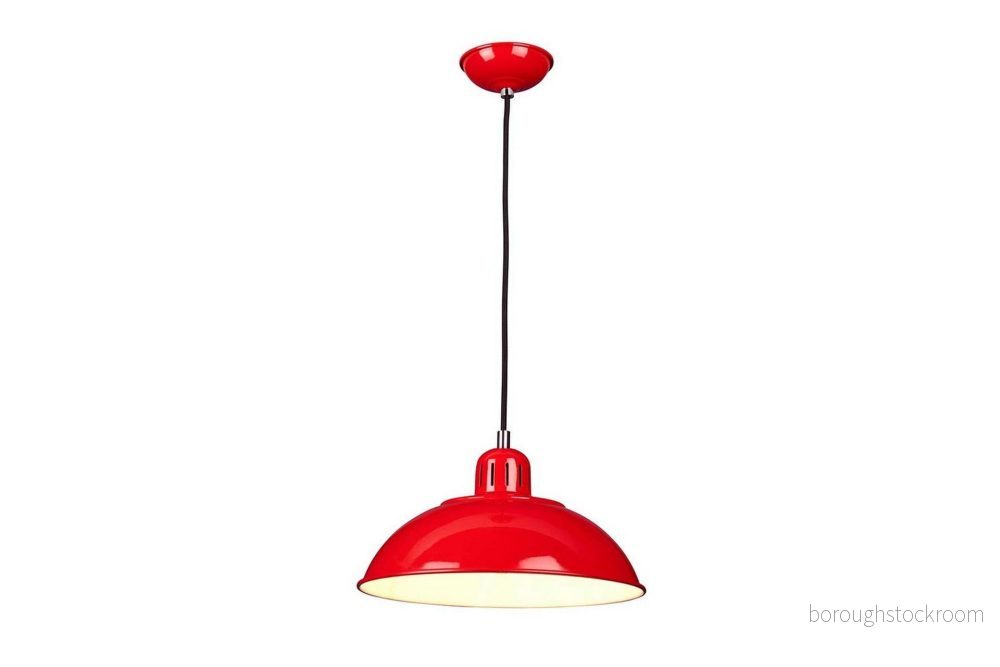 Elstead Röd pendellampa Franklin i retrodesign 5024005273813