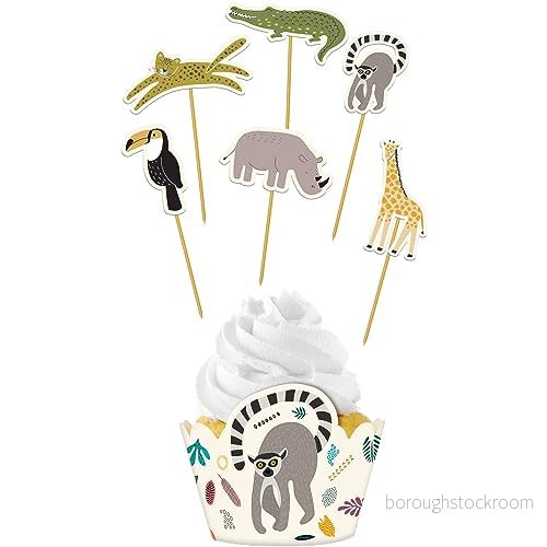 Folat 68305 Cupcake dekorationsset Zoo Party 12 delar 8714572683050