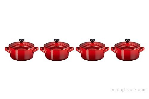 Le Creuset Serving Pan / Mini Casserole 4 pieces Signature Cerise ø 10 cm 250 ml 843251107438