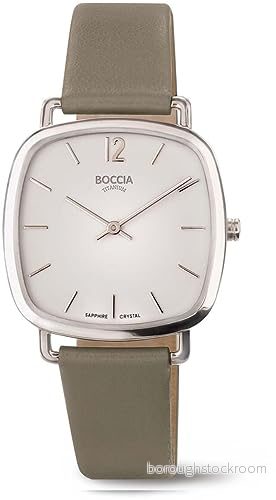 Boccia Analog kvartsklocka för kvinnor med Apple Skum armband 334 01, silver, Bälte 4040066267692