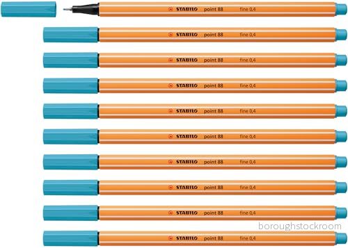 Fineliner STABILO point 88 Ask med 10 Azur 4006381230919