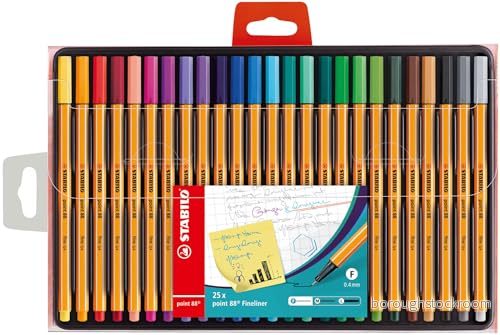 Fineliner STABILO point 88 Förpackning med 25 Blandade färger 4006381186544