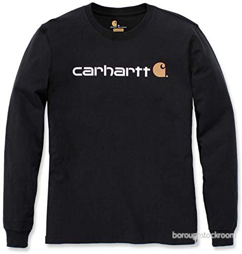 Carhartt herr T-tröja Långärmad arbetskläder signatur grafisk T-shirt - kärnlogotyp , svart, XXL 192776202907