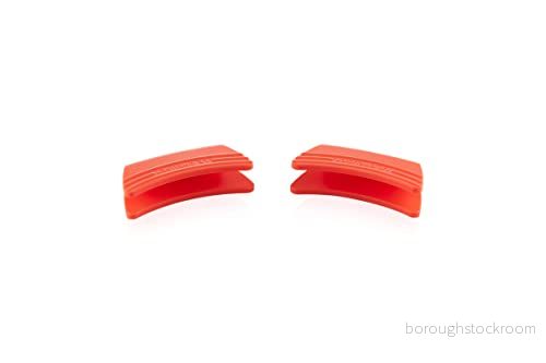 Le Creuset Silicone Set of 2 Pot Holders Orange Red 12 x 6 cm 630870193085