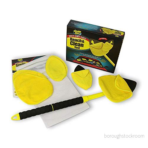 Invisible Glass 95164 Reach and Clean Tool Wet Dry Pro fönster och vindruterengöringsverktyg med utdragbart handtag tvättbar, återanvändbar mikrofiberduk för inomhus 793165951644