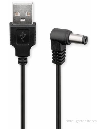 Goobay 55158 DC strömkabel, anslutningskabel USB kontakt till hålkontakt, 5,5 x 2,1 mm, 5 V, svart, 1 m 4040849551581