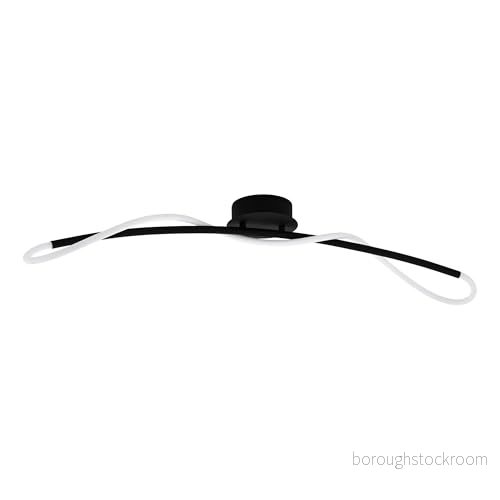 EGLO LED taklampa Egidonella, 1 flamig taklampa, vardagsrumslampa modern, kökslampa av stål och plast, golvlampa filt i svart, vit, L 90 cm 9002759993818
