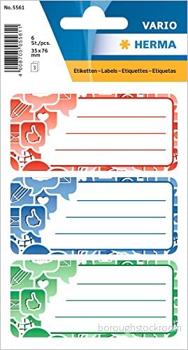 Herma 5561 boketiketter "Social Icons" självhäftande häftetiketter med motiv för skolan barn, flickor och pojkar, 6 skoletiketter 4008705055611
