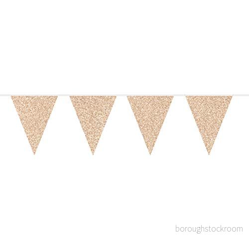 Folat Rose Gold Glitter Bunting 6 meter 8714572602365