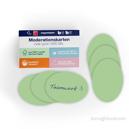 Kommunikationskort påkopplingsbara, form oval, 19 x 11 cm, PG = 500ST, grön 4013695014463