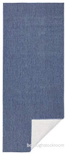 bougari inomhus & utomhus dörrmatta Miami 80x350 cm Blau Creme 4260525252353