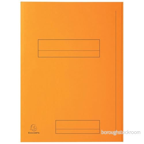 Exacompta Ref 335007E Förpackning med 50 tryckta stela mappar 2 SUPER 210 gsm flikar pastellfärger PEFC™ certifierade storlek 24 x 32 cm för A4 format orange färg 3130633350078