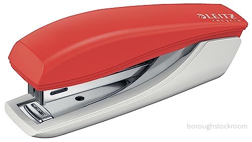 Leitz NeXXt Recycle Häftapparat Mini, 10 Ark, Kompakt Storlek, Klammerborttagare, Stål & Återvunnen Plast, 100% Återvinningsbar, Klimatkompenserad, Miljövänlig, kollektionen, Röd, 56170025 4002432135394