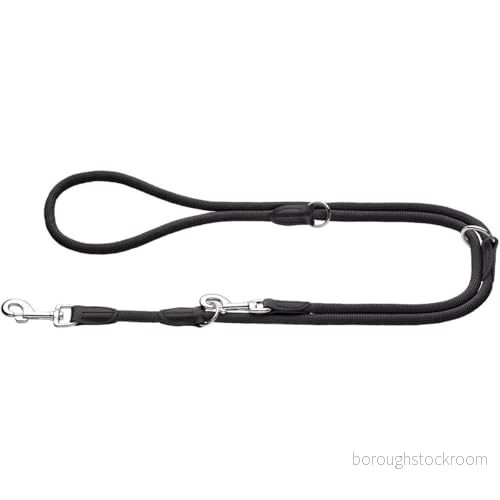 HUNTER Freestyle justerbart koppel för hundar, robust, väderbeständig, 0,8/200 cm, svart 4016739328786
