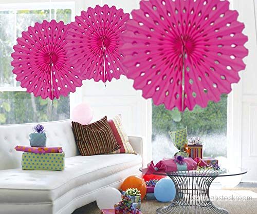 Folat Honeycomb Fan Dark Pink 45cm 8714572603591