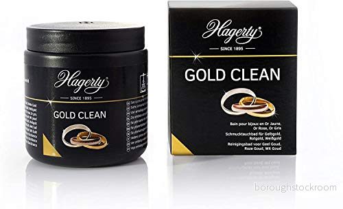 Hagerty Gold Clean Goldbad 170 ml I Effektivt smycke dykbad för rengöring av gult guld vitt roséguld guldsmycken rengöringsmedel förnyad glans smyckesrengöringsbad med dykkorg 7610928016095