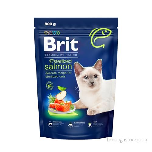 Brit Premium by Nature torrfoder för steriliserade katter, smak lax, 800 g 8595602553099
