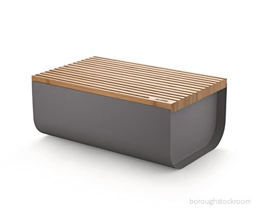 Alessi Mattina BG03 DG Designer Paner i Epoxi Harts Färgat Stål med Bamboo Wood Skärbräda,Mörkgrå 8003299469772