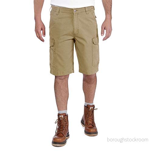 Carhartt Rugged Flex Relaxed Fit Cargo-arbetsshorts av kanvasshorts, Mörker kaki, 40 SE 192776032528