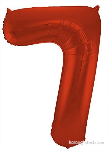 Folat Folieballong Siffror 7 Röd Metallic Matt 86 cm 8714572659871