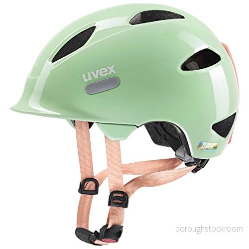 uvex oyo lätt cykelhjälm för barn individuell storleksanpassning anpassad LED belysning mint peach 45 50 cm 4043197360300