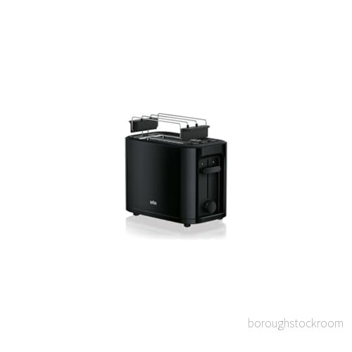 Braun Household HT 3010 BK brödrost dubbel slits avtagbar smullåda uppvärmnings och upptiningsfunktion 7 rostgrader separat brödfäste svart 8021098760029