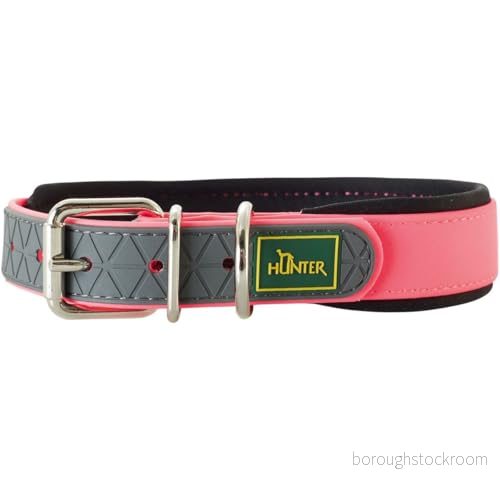 Hunter comfortable collar with soft neoprene, 35 cm, neon pink 4016739630841