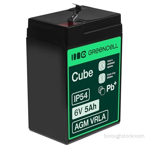 Green Cell AGM 6 V 5 Ah batteri VRLA blybatteri ersättningsbatteri batteribatteri cykelsäker obemannad leksak elektrisk larm nödström barnfordon barnfyrhjuling 5902701411572