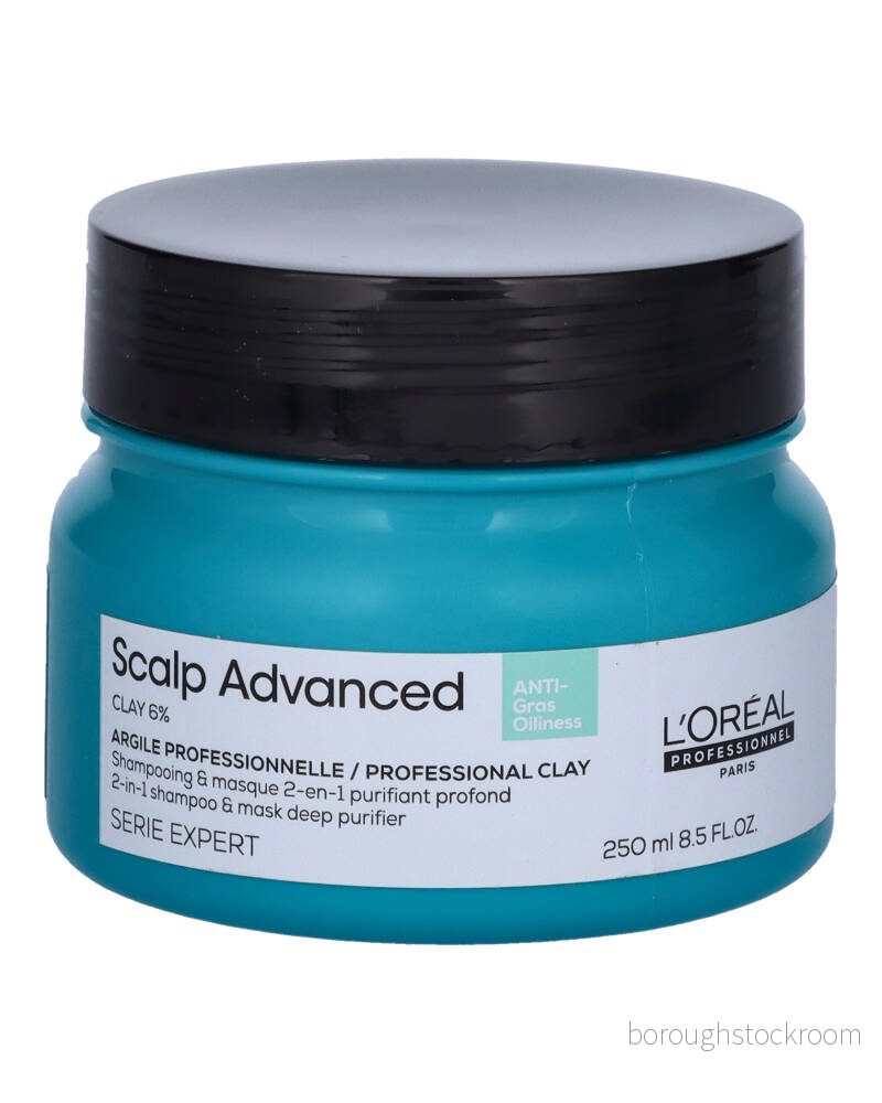 L'OREAL Professionnel Serie Expert Scalp Advanced Antioiliness 2IN1 CLAY Shampoo & MASK Hårvård, Storlek: 250 ml, 3474637090524