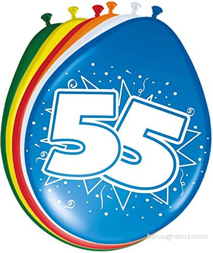 Folat 55 års ballonger 30cm 8 st 8714572082266