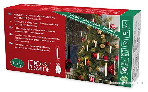 Konstsmide Christmas Batteridriven LED julgransbelysning vit 10 lampor 7318301901104