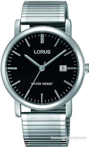 Lorus Classic herrklocka med palladiumdyna och metallband, svart, Klassisk 4894138351853