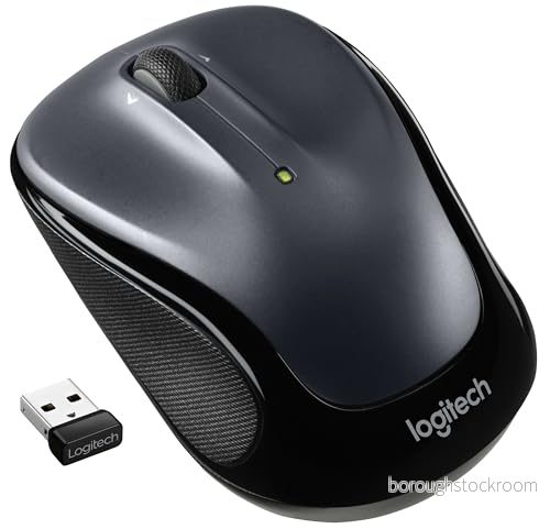 Logitech M325s trådlös mus, 2,4 GHz anslutning via USB mottagare, 1000 DPI optisk sensor, 18 månaders batteritid, 3 knappar, PC/Mac/laptop/Chromebook mörkgrå 5099206108752