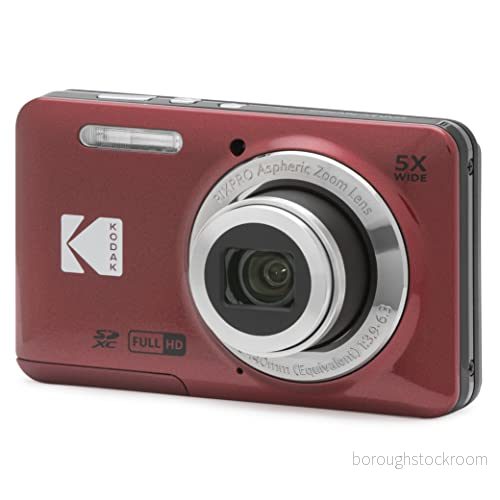 KODAK Pixpro FZ55 16 megapixel digitalkamera, 5X optisk zoom, 2,7 LCD, bildstabilisator, 720p full HD video, litiumjoner röd 819900014075