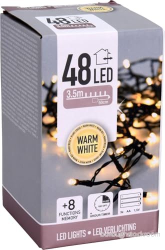 Batteridriven ljusslinga 48 varmvita LED 8719202261691