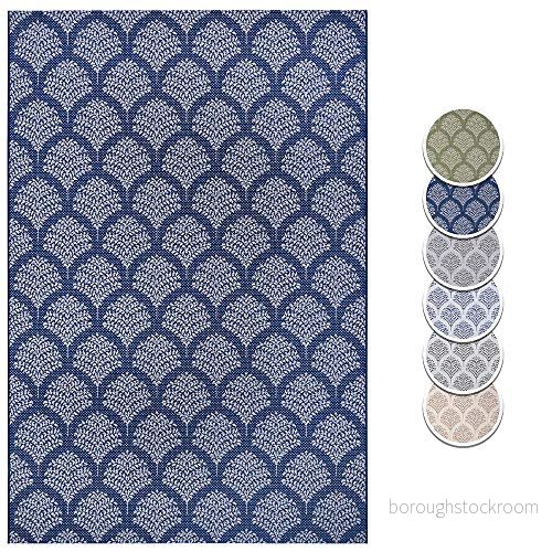 Hanse Home Platt tyg inomhus och utomhatta gånger, färger: blå/kräm, storlek: 160 x 230 cm 4260691783965