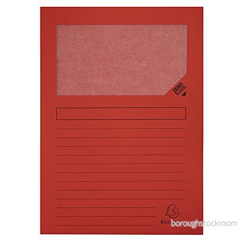 Exacompta Ref 50255E Förpackning med 25 Forever® 120 g/m² plastfria fönsterpärmar klara färger 100% återvunna och Blue Angel certifierade storlek 22 x 31 cm för A4 färg röd 3130630502555