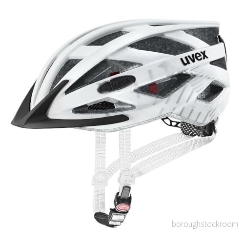 uvex city i vo lightweight helmet for women and men individuell justerbar passform inkluderar LED ljus white black matt 52 57 cm 4043197346298